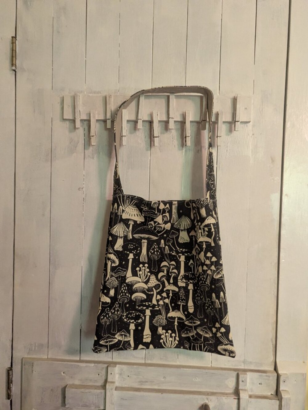 Mushroom Canvas Tote Bag lined with cotton